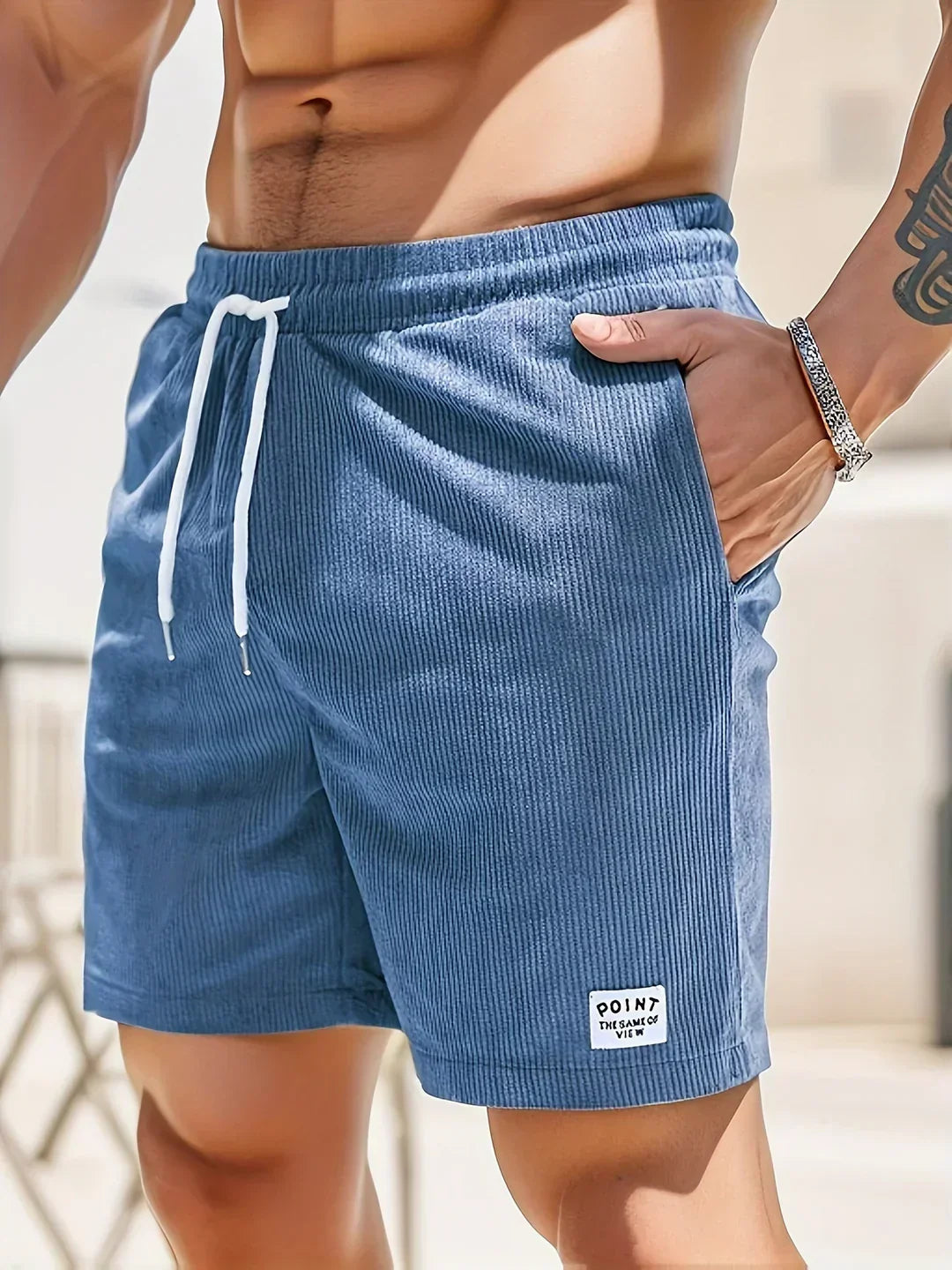 Stiliga herr-shorts med randigt mönster och bekväm passform – Eli