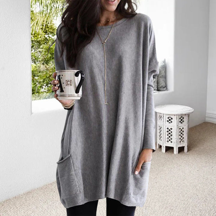 Oversized damtröja i höst med fickor – Yara