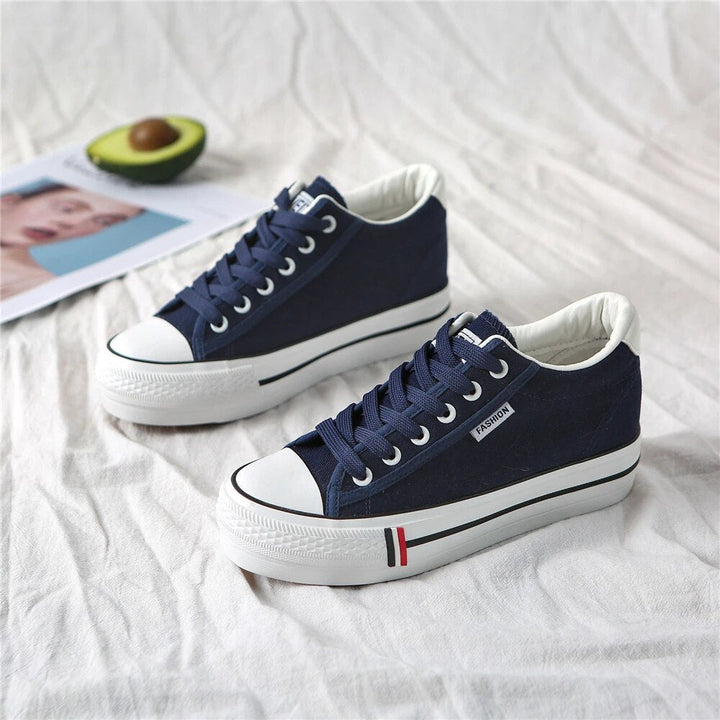 Snygga damsneakers i canvas med platåsula - Leonie