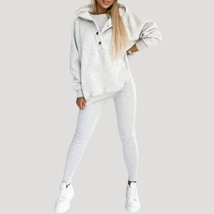 Dam mjukisset tvådelat hoodie och leggings mysdress