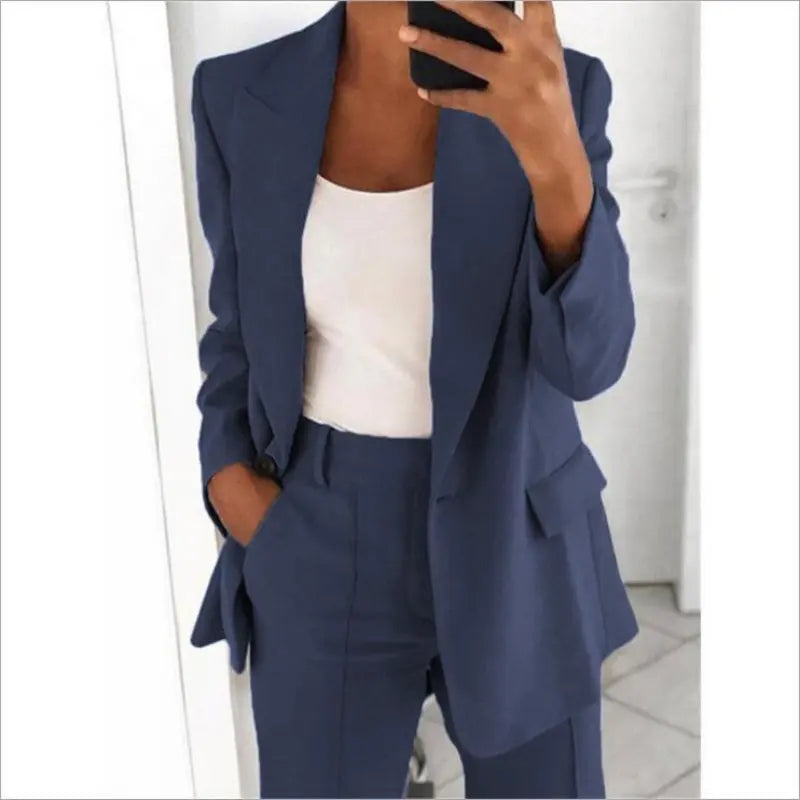 Sadie | Dam Blazer med Slag och Enknäppning