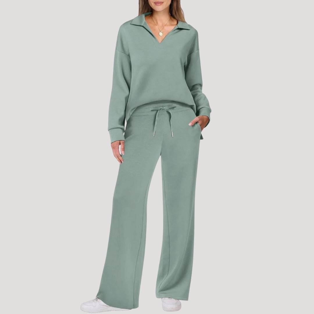 Dam mysdress mjukis set med tröja och byxor bekväm