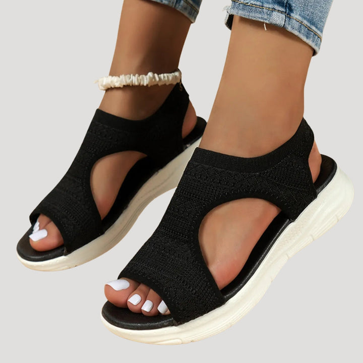Dam slip in sandaler med öppen tå