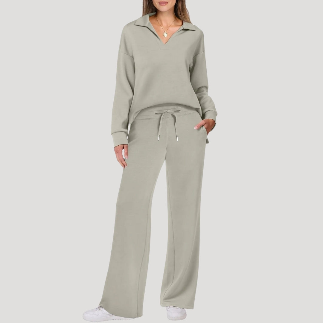 Dam mysdress mjukis set med tröja och byxor bekväm