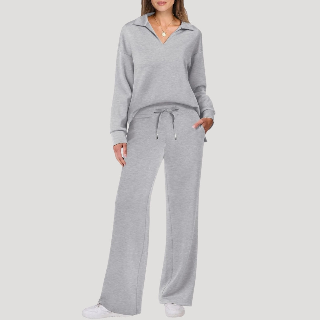 Dam mysdress mjukis set med tröja och byxor bekväm