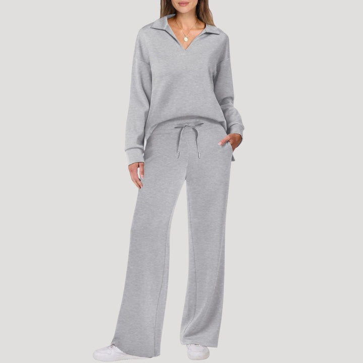 Dam mysdress mjukis set med tröja och byxor bekväm