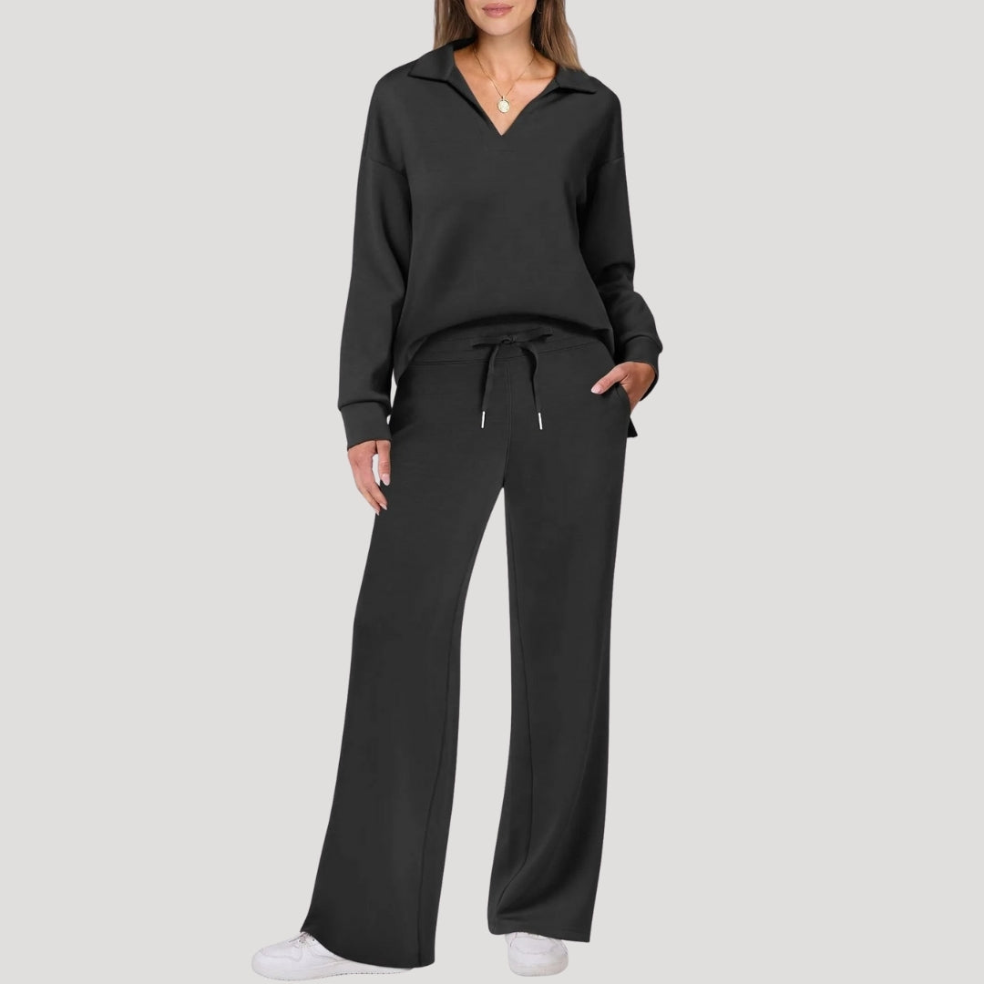 Dam mysdress mjukis set med tröja och byxor bekväm