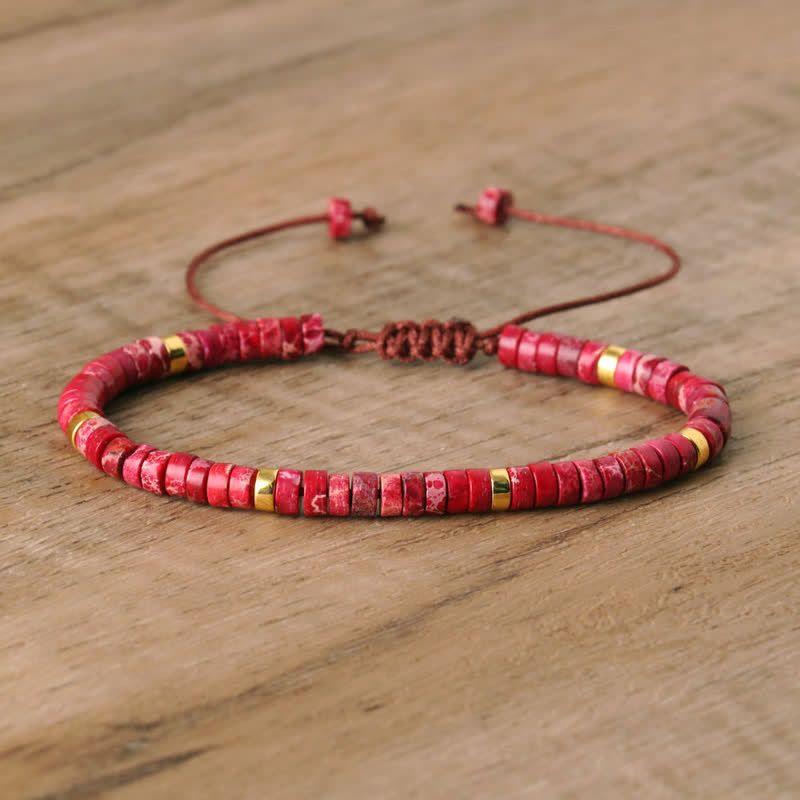 Flätat armband med 2,4 mm natursten-rullar - Seraphina