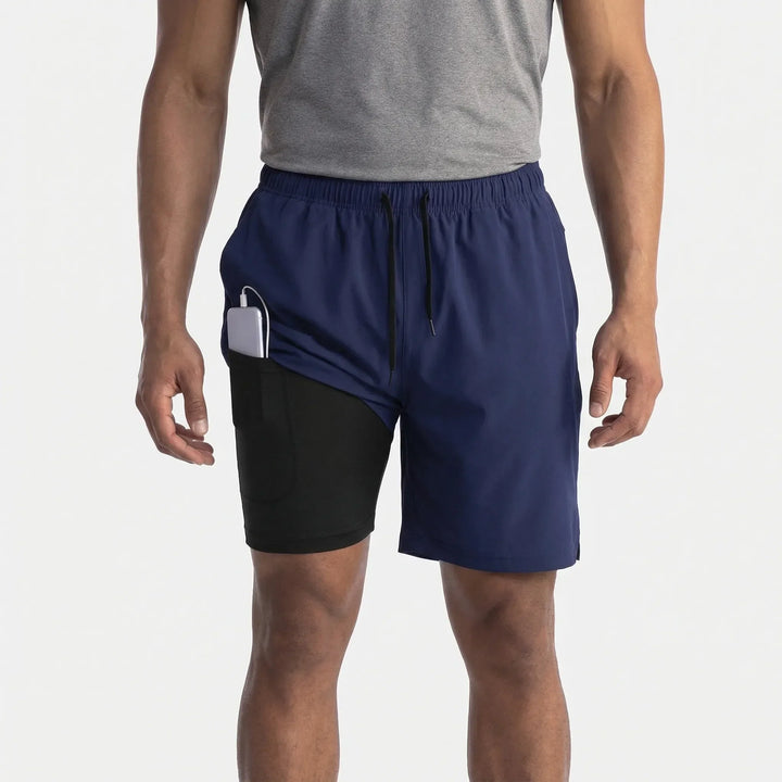 2-i-1 herrsportshorts med foder - Freddie