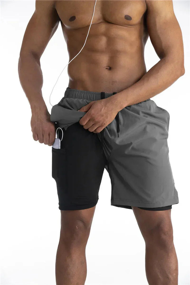 2-i-1 herrsportshorts med foder - Freddie