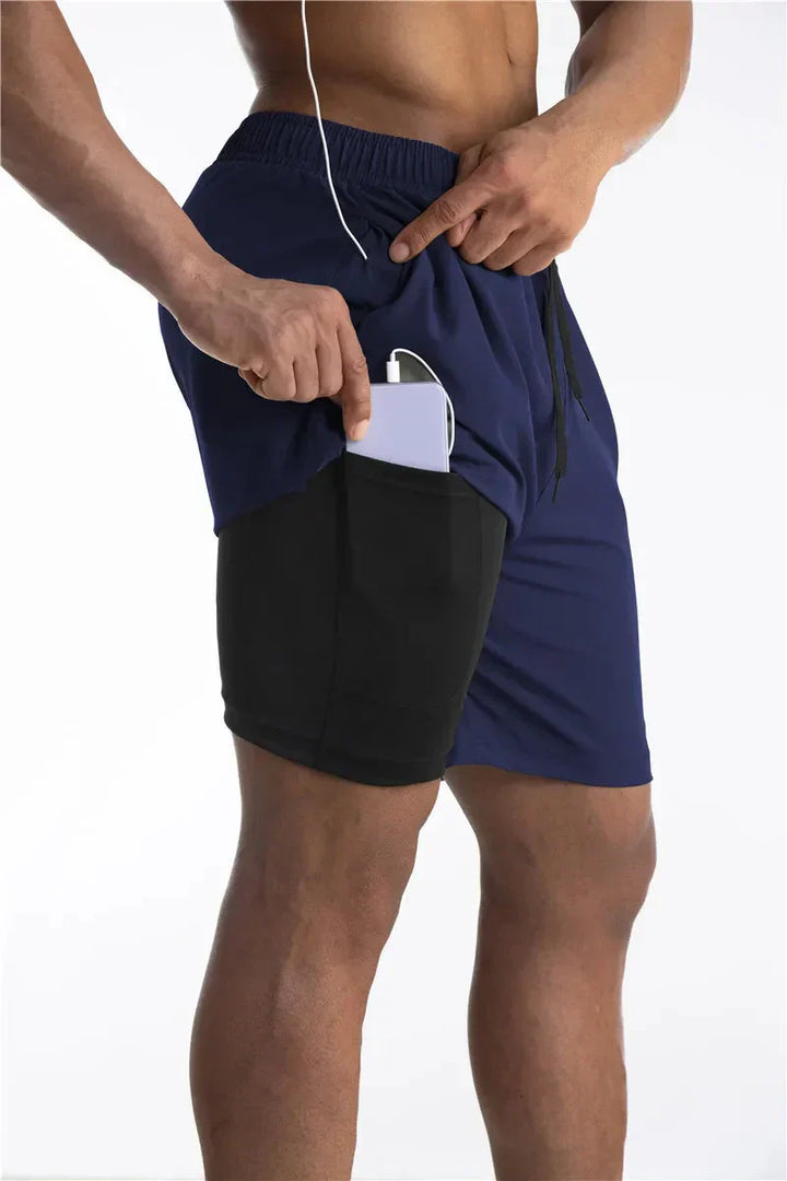 2-i-1 herrsportshorts med foder - Freddie