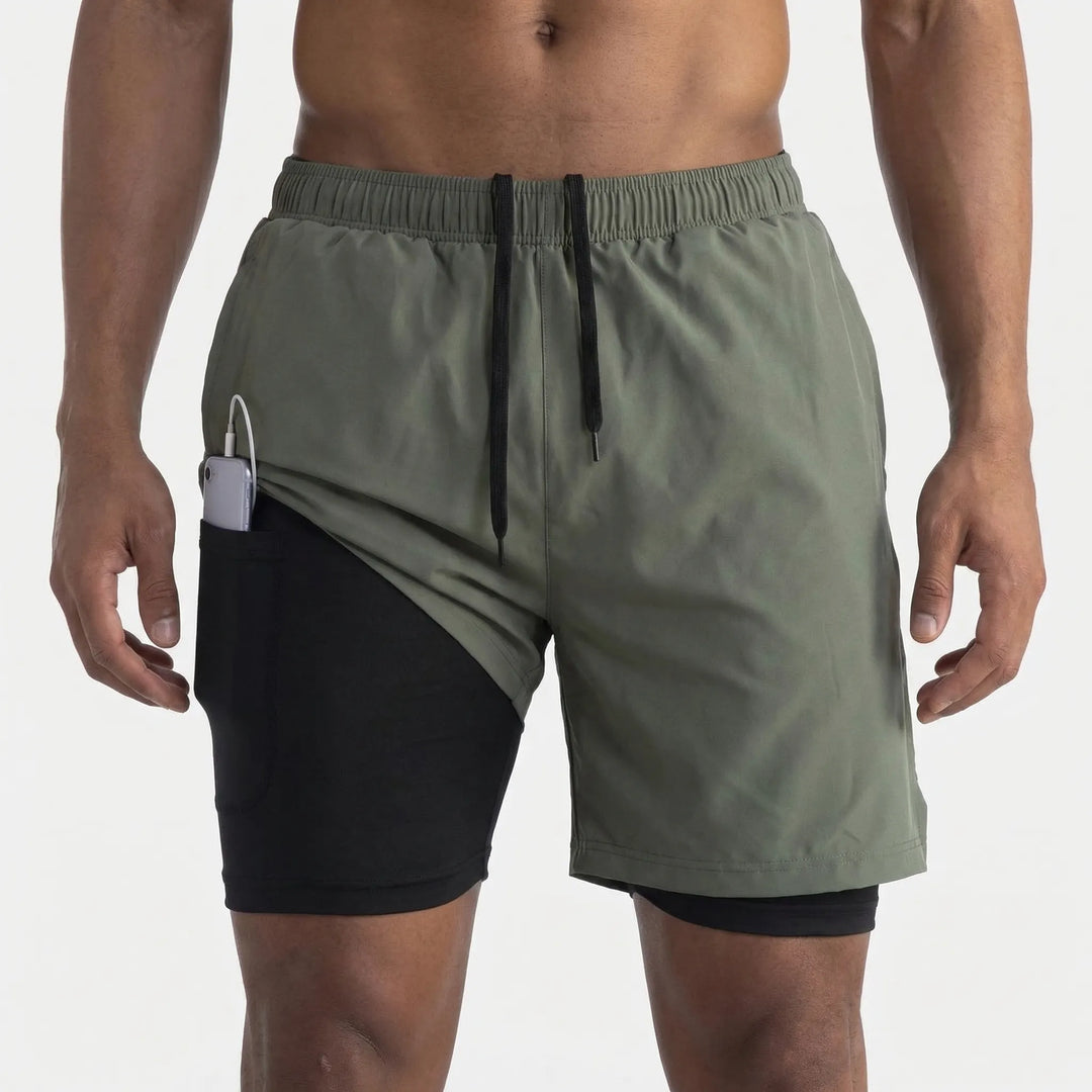 2-i-1 herrsportshorts med foder - Freddie