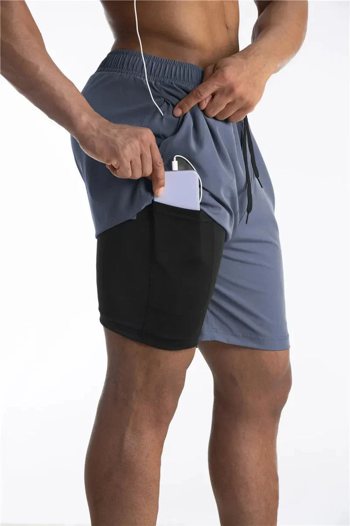 2-i-1 herrsportshorts med foder - Freddie