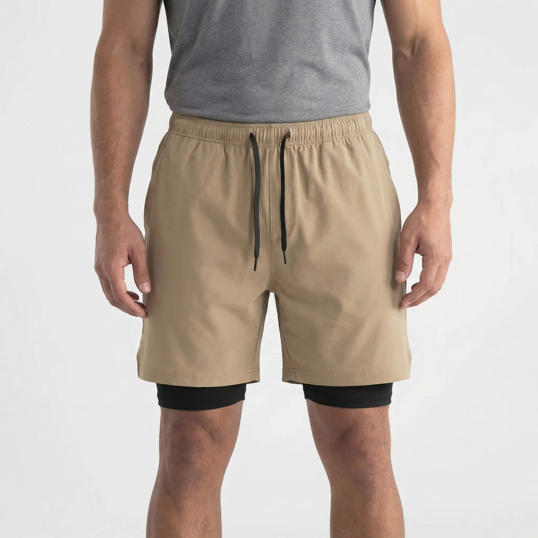 2-i-1 herrsportshorts med foder - Freddie