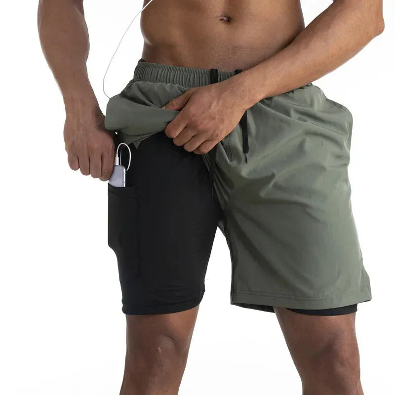 2-i-1 herrsportshorts med foder - Freddie