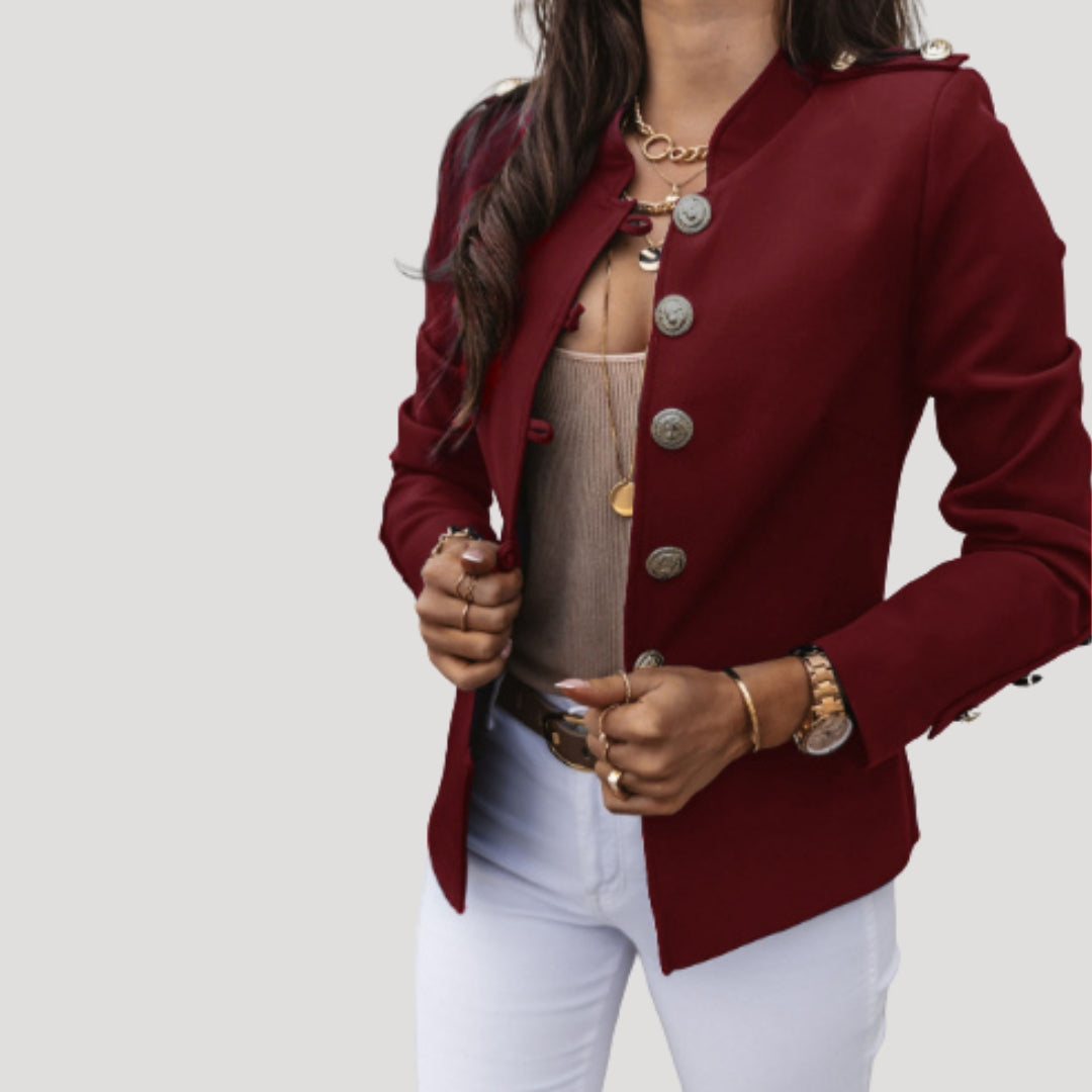 Dam figursydd vårjacka i kavajmodell stilren elegant design