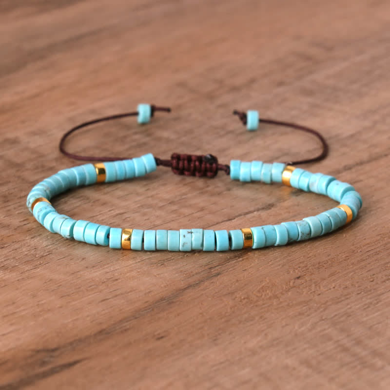 Flätat armband med 2,4 mm natursten-rullar - Seraphina