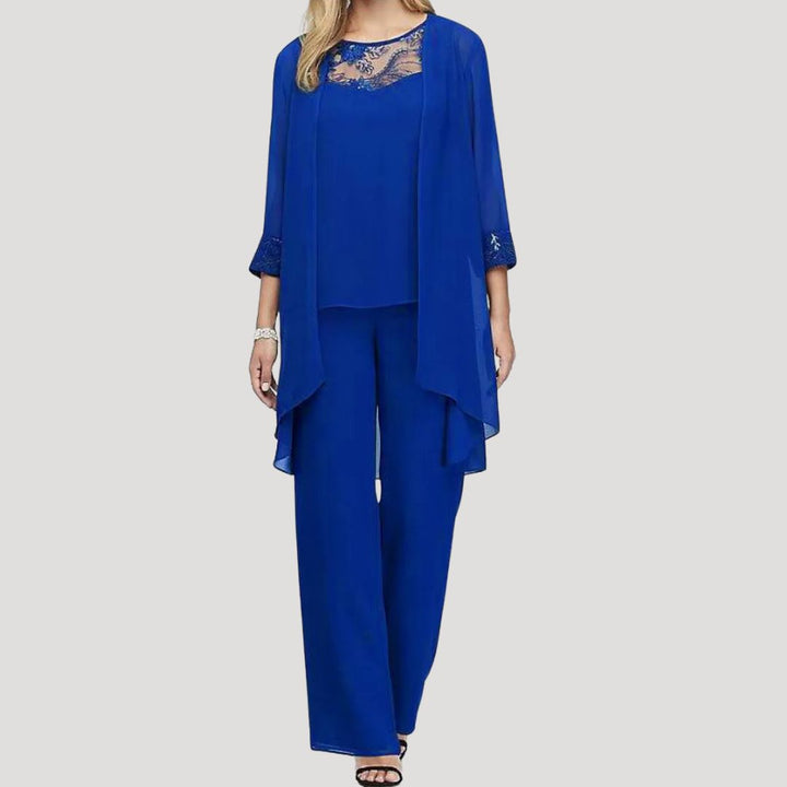 Dam matchande set med byxor och spets elegant sommar