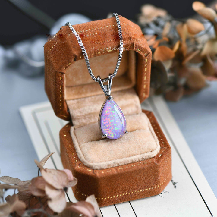 Minimalistisk dropp-opal-halsband - Selina