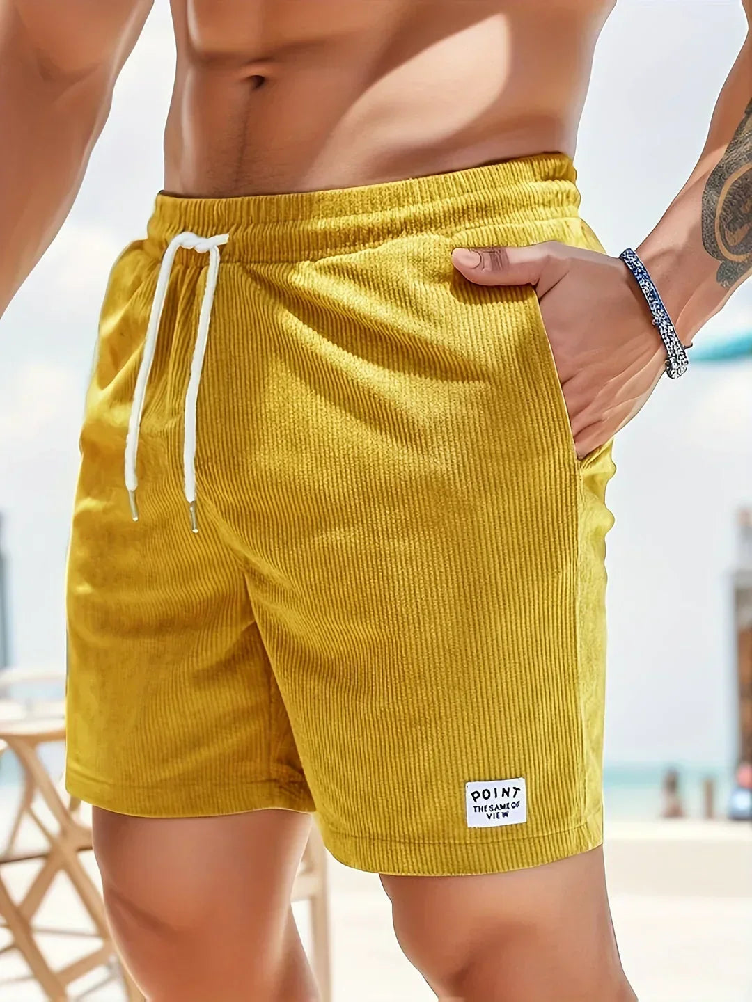 Stiliga herr-shorts med randigt mönster och bekväm passform – Eli