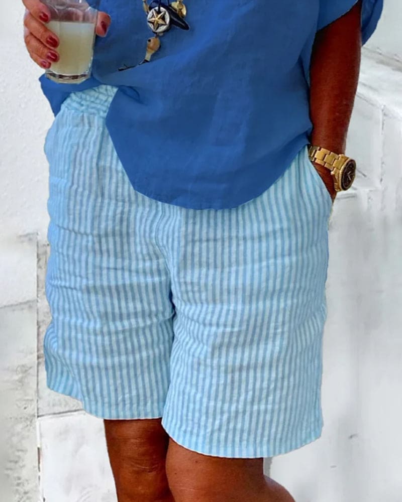 Randiga sommarshorts för damer – Léonie