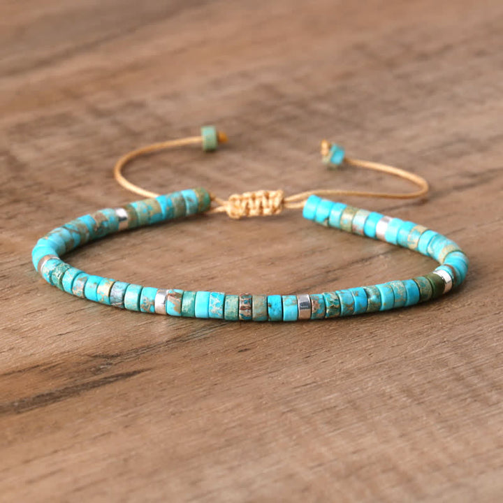 Flätat armband med 2,4 mm natursten-rullar - Seraphina