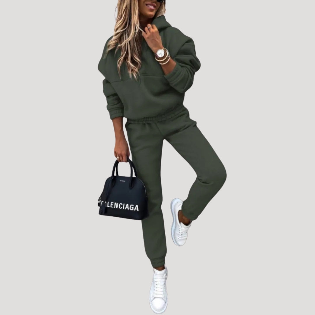 Dam snygga myskläder set med hoodie och byxor
