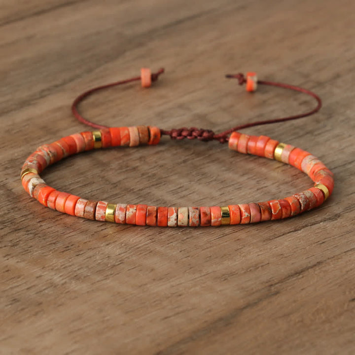 Flätat armband med 2,4 mm natursten-rullar - Seraphina