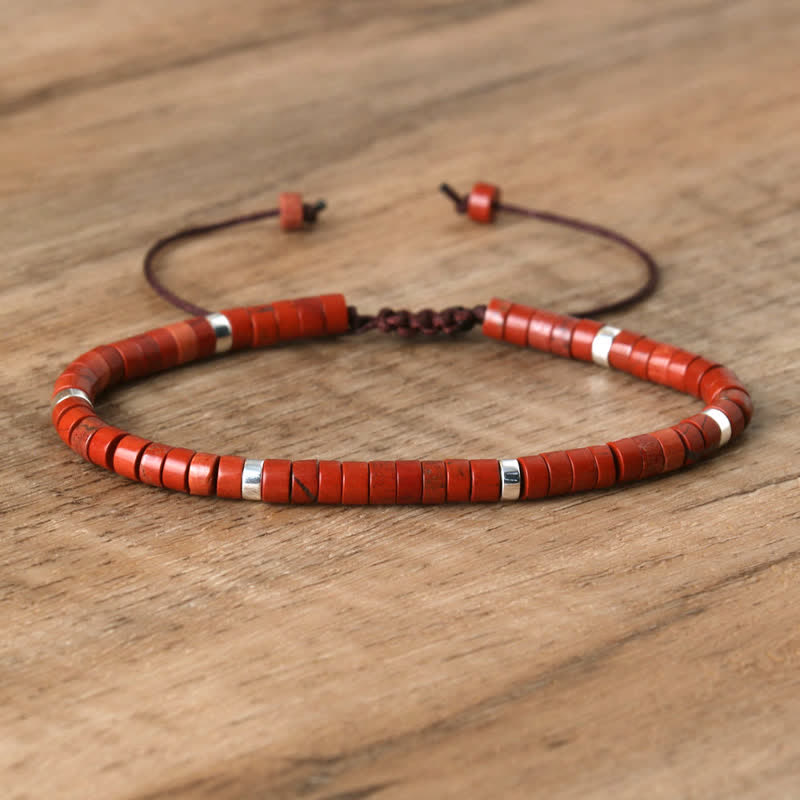Flätat armband med 2,4 mm natursten-rullar - Seraphina
