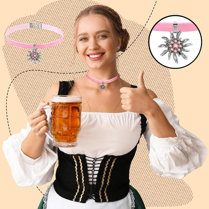 Edelweiss smyckeset med sammetsband – AlpenRosé Oktoberfest 2026