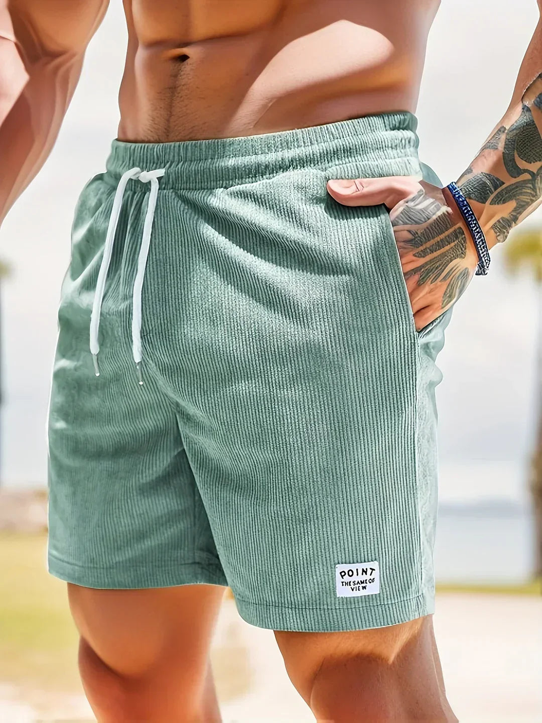 Stiliga herr-shorts med randigt mönster och bekväm passform – Eli