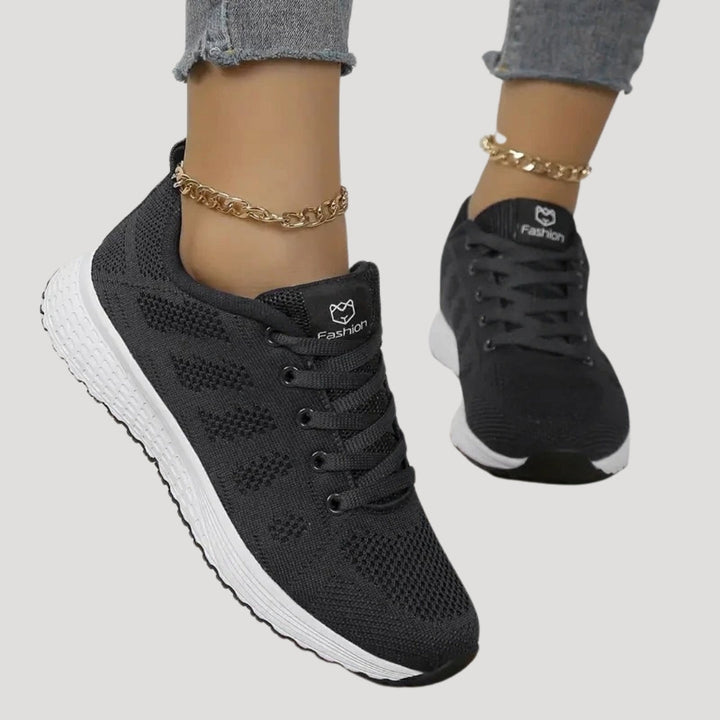 Dam sneakers med mesh och snörning lätta bekväma för vardag
