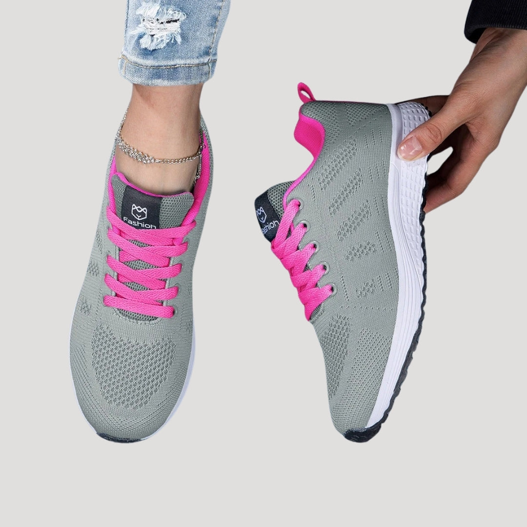 Dam sneakers med mesh och snörning lätta bekväma för vardag