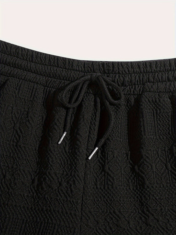 Sommarshorts för herrar, enkel stil med dragsko för komfort - Finn