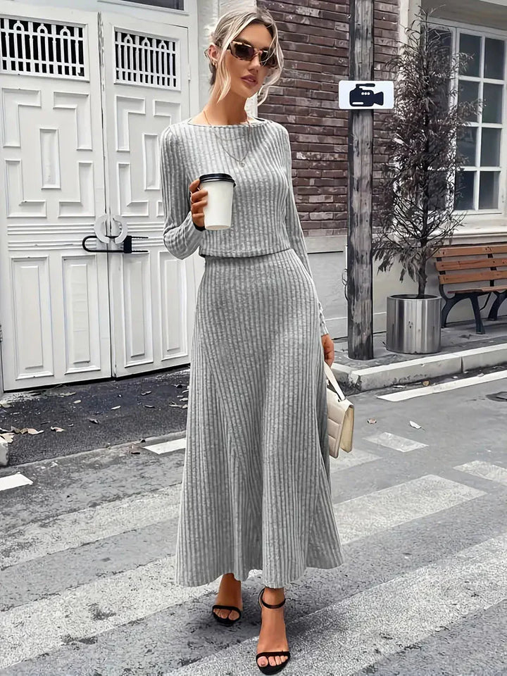 Amadora Matchande set | Snygg kjol & långärmad skjorta för kvinnor