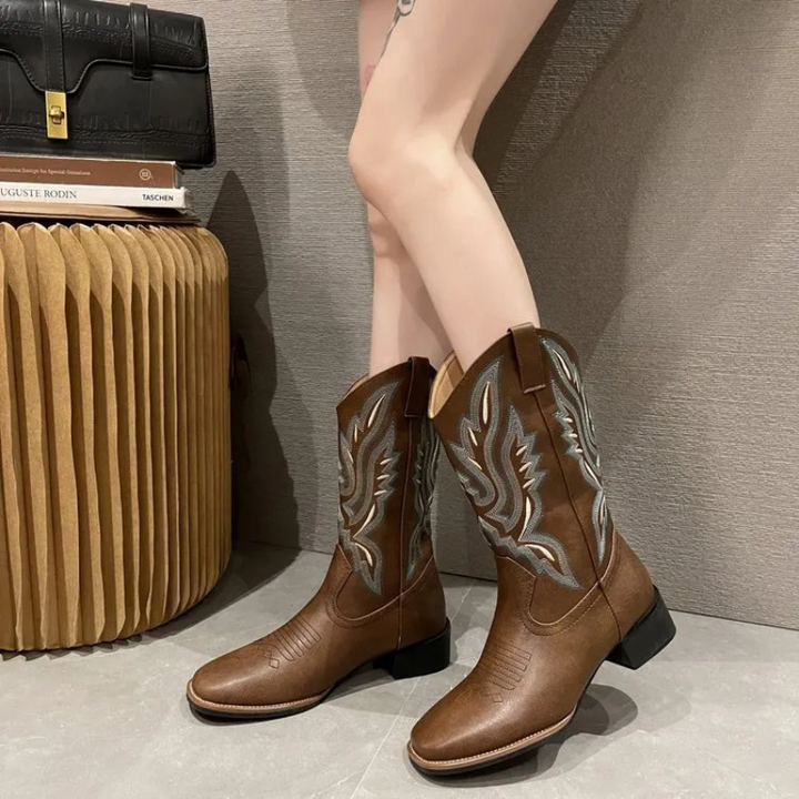 Angela Cowboy Stövlar | Western stövlar med dragkedja för kvinnor