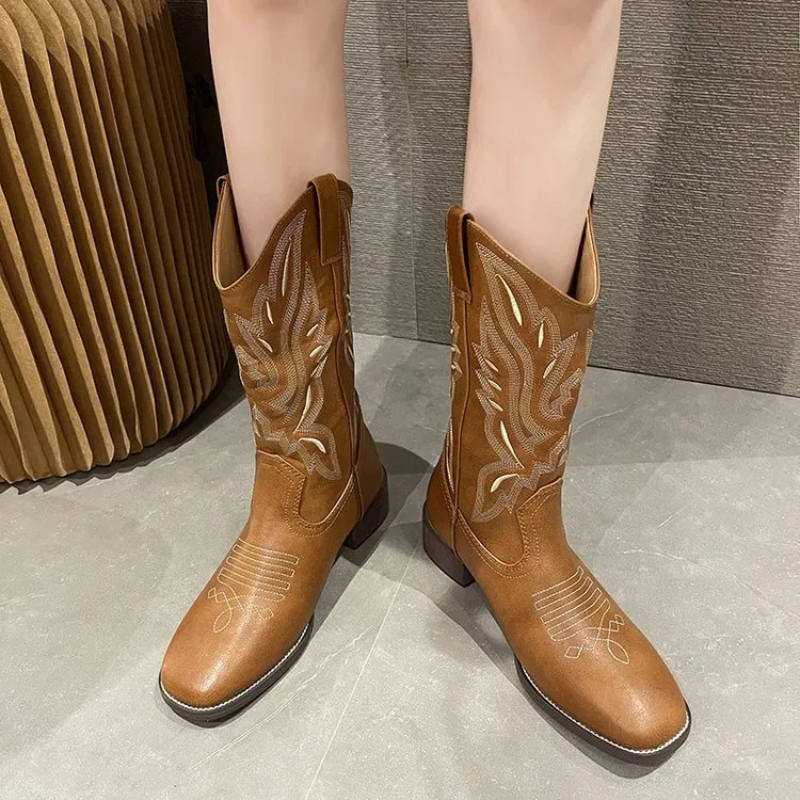 Angela Cowboy Stövlar | Western stövlar med dragkedja för kvinnor