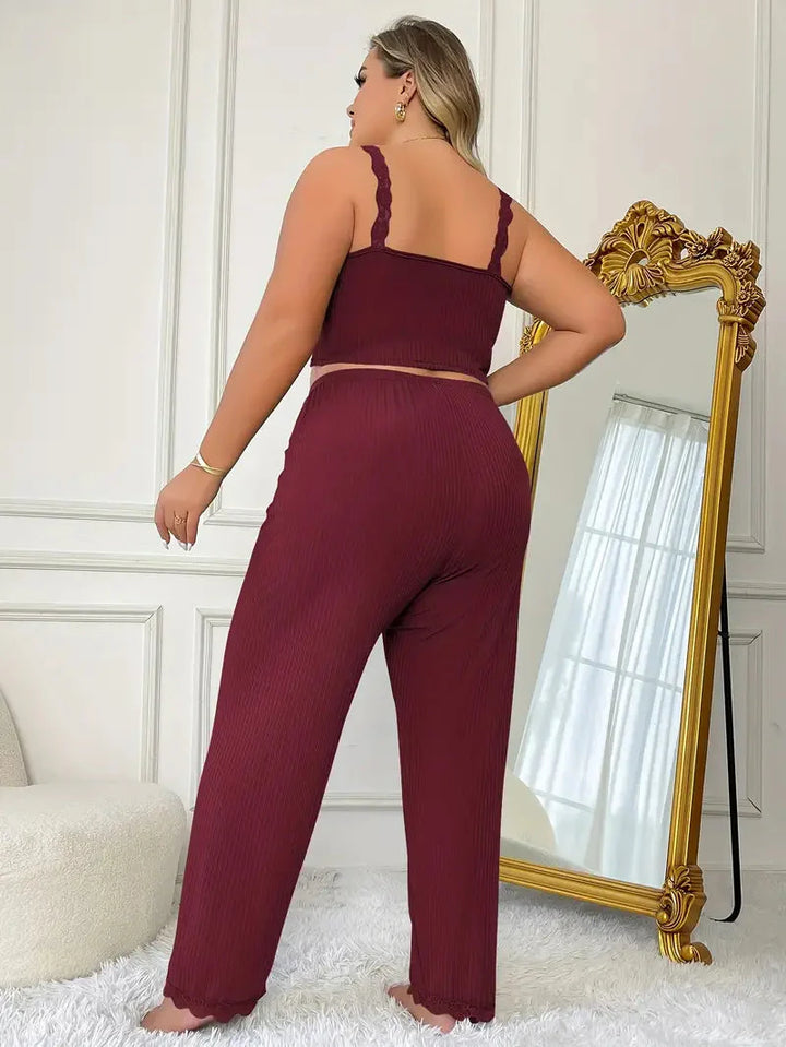 Annastina loungewear-set | Ärmlöst pyjamasset i stor storlek för kvinnor