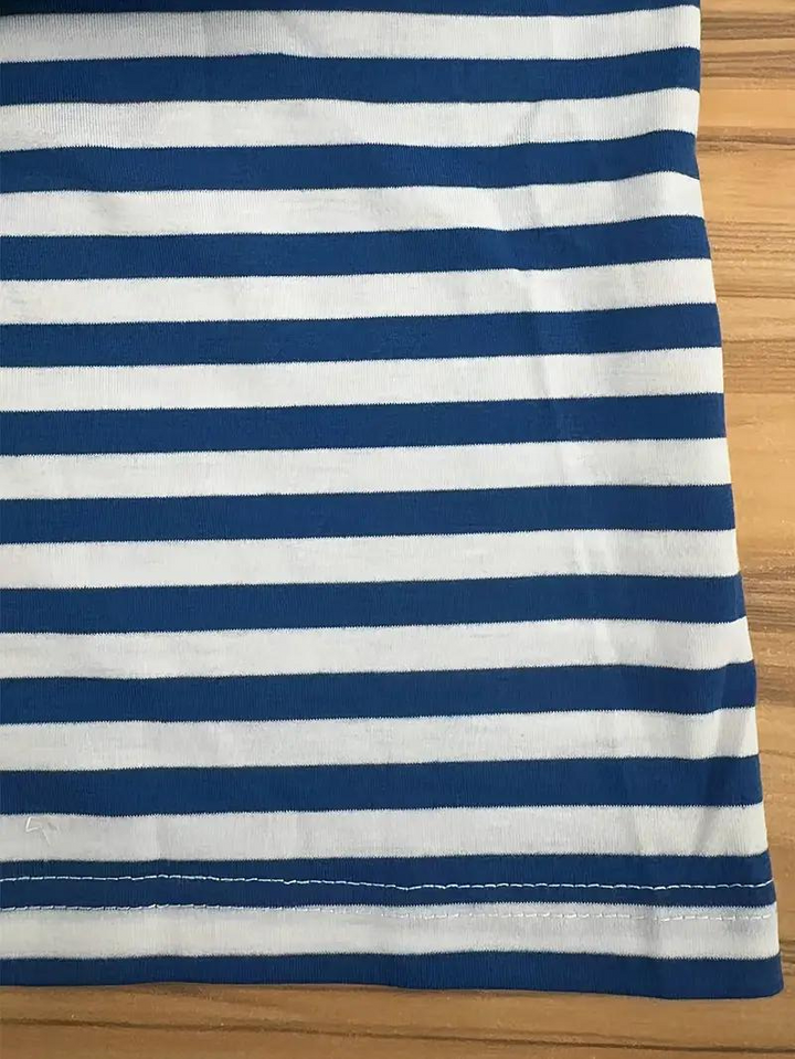 Avslappnad Klänning, löst sittande, kortärmad, randig klänning, sommarklänning