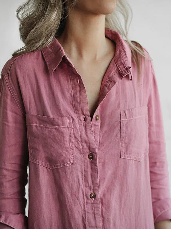 Avslappnad jumpsuit | knappslå | krage | långärmad jumpsuit | linnejumpsuit dam