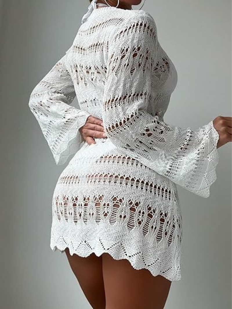 Bikiniöverdrag - Långärmad - Stickad - Strandöverdrag - Stranddräkt