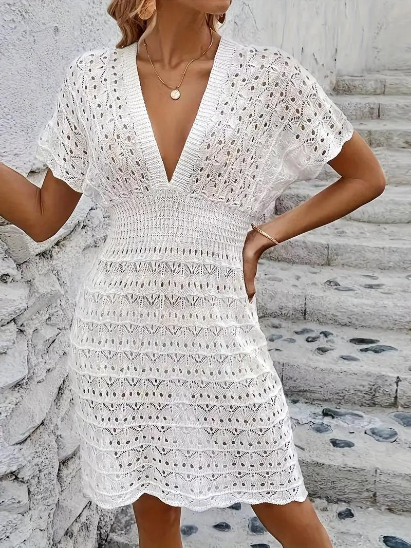 Bikiniöverdrag - Stickad - Boho-stil - Överdragsklänning - Stranddräkter