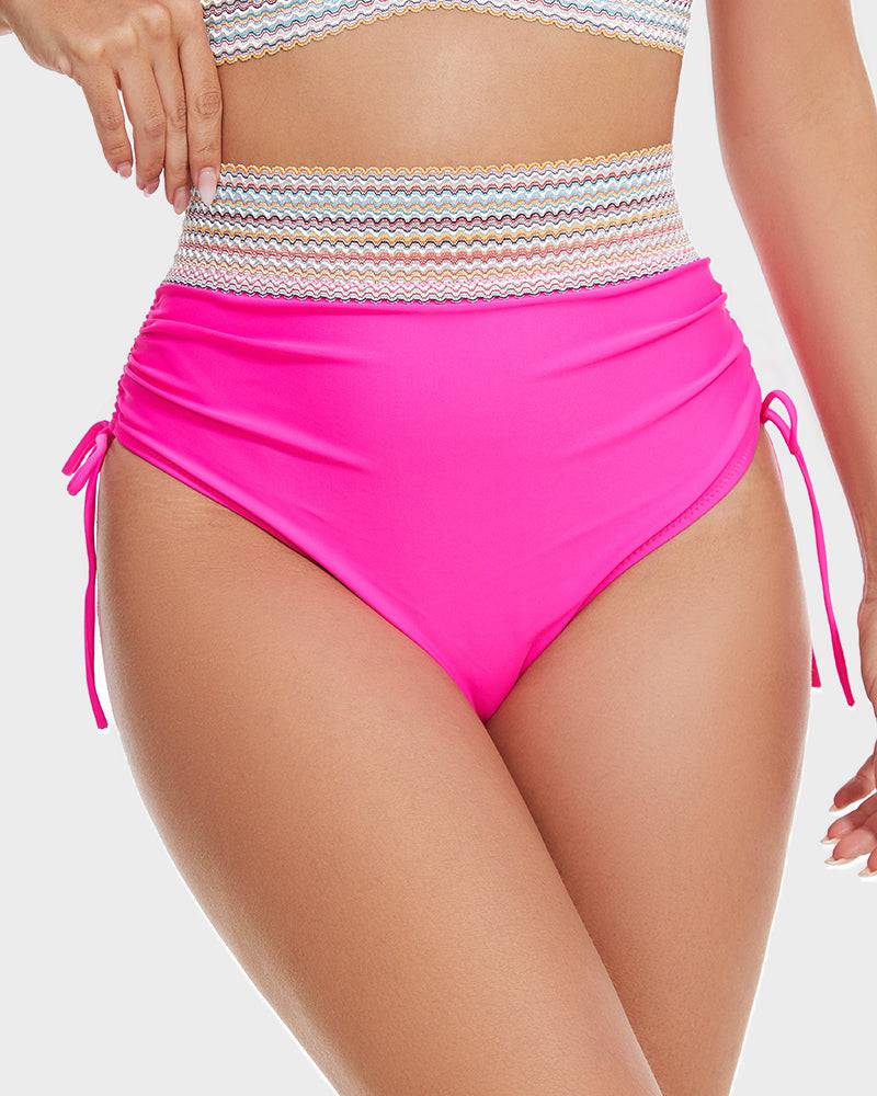 Bikiniset – Tvådelat – V-ringad – hög midja – dambadkläder