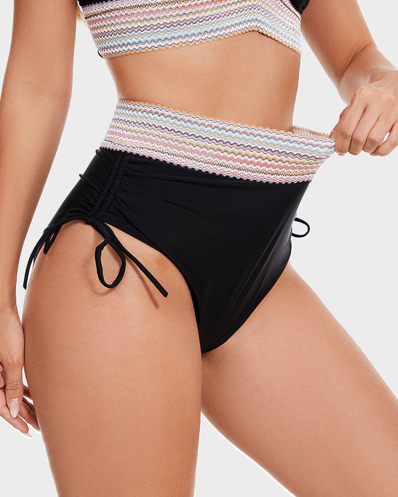 Bikiniset – Tvådelat – V-ringad – hög midja – dambadkläder