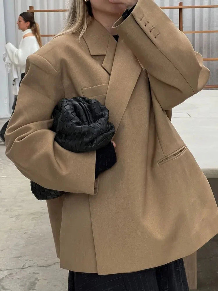 Blazerjacka - Loose Fit Oversized höstjacka för kvinnor