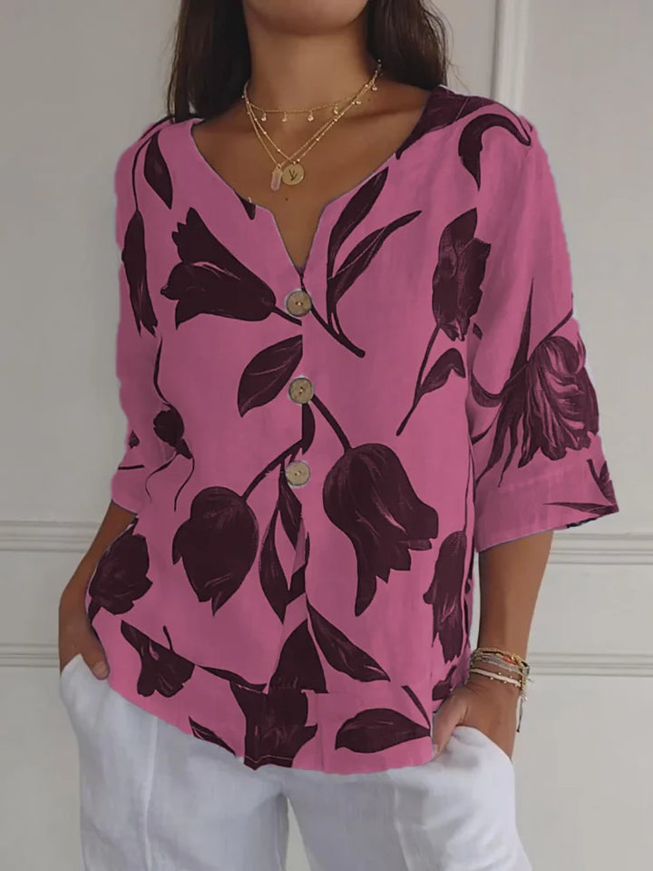 Blommig Blus | Oversized | Loose Fit | Knappblus | Damkläder