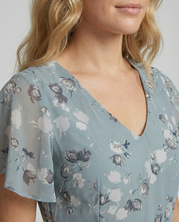 Blommig Maxiklänning med Butterfly-ärm för Sommarfest | Mirla