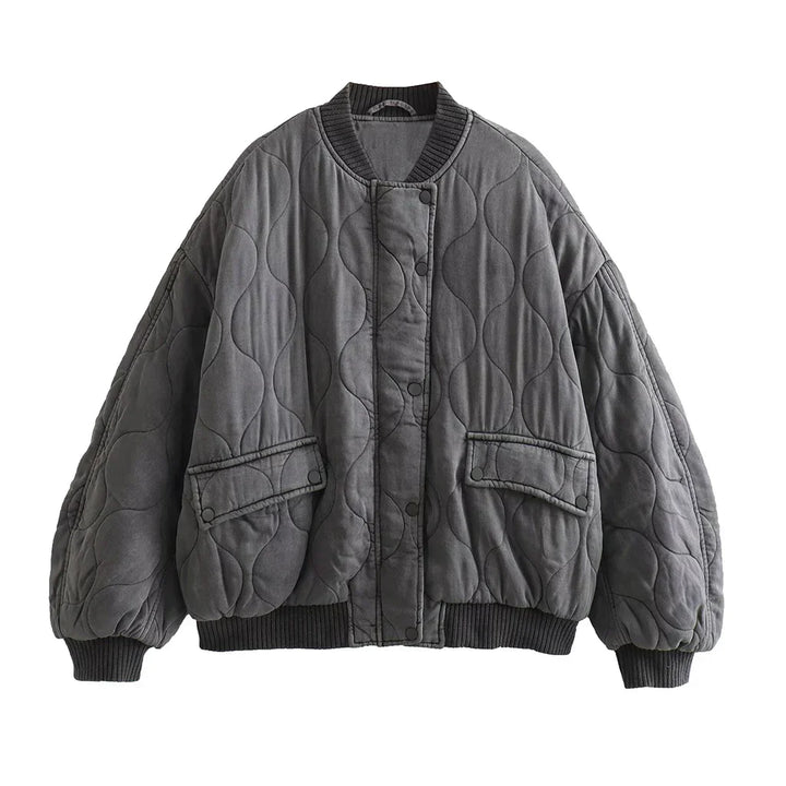 Bomberjacka | Oversized | Grå | Vinterbomberjacka | Damjacka