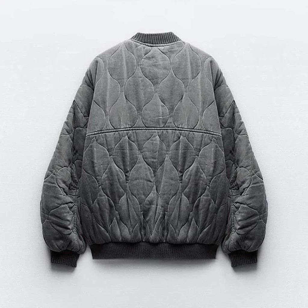 Bomberjacka | Oversized | Grå | Vinterbomberjacka | Damjacka