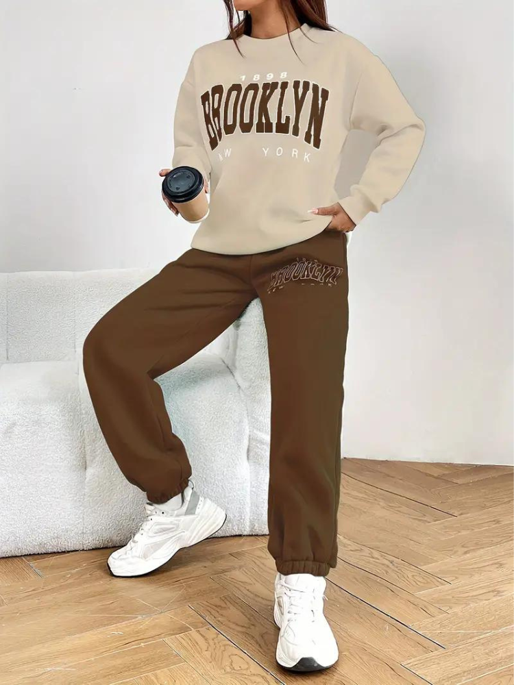 Brooklyn Träningsoverall | Dam Casual varm tröja med huva